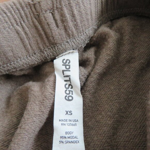 SPLITS59 Brooks Fleece Cropped Flare Pants in Lentil Athleisure Neutral Sz XS - Picture 14 of 15